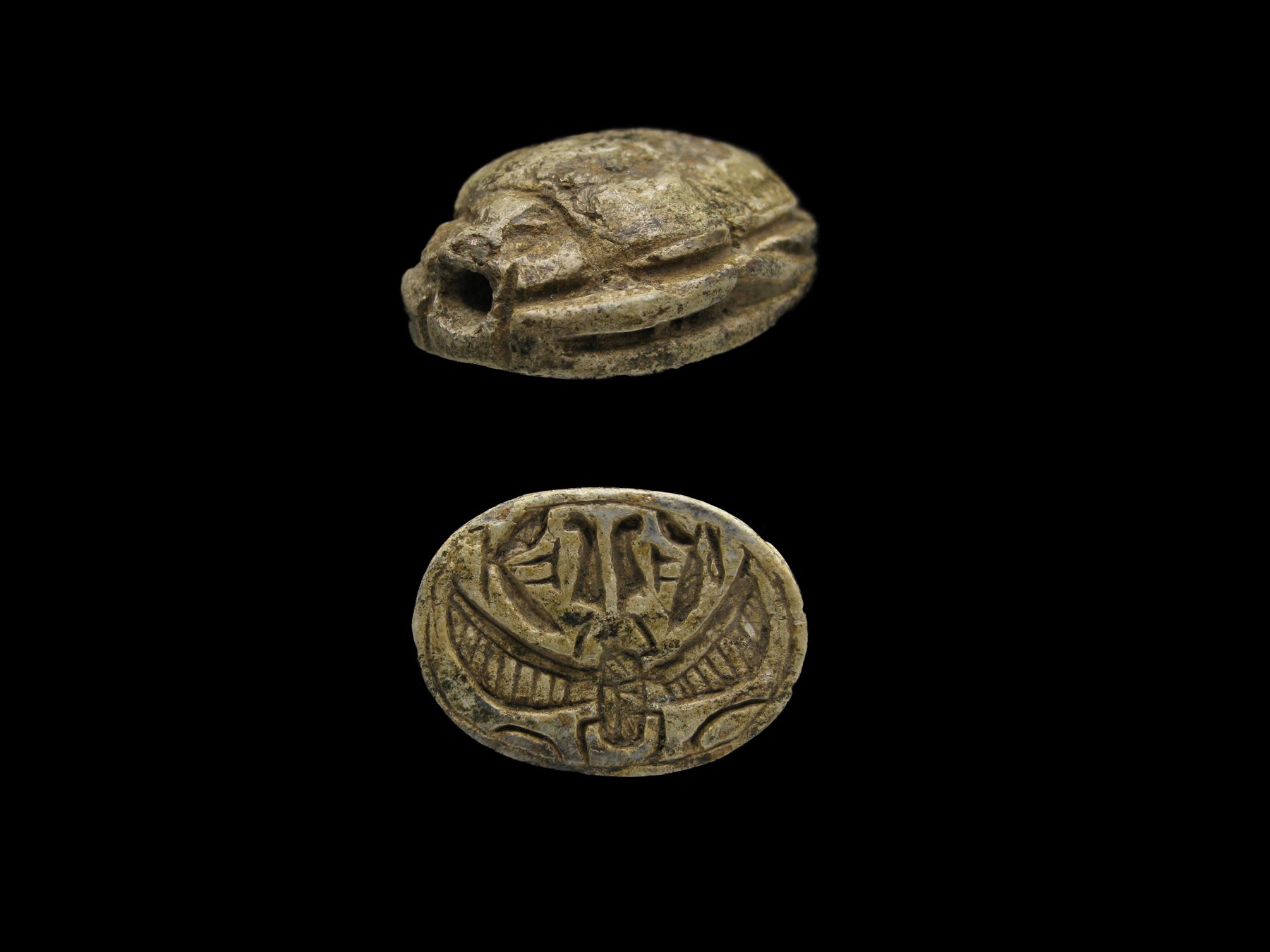 Large steatite scarab winged kheper