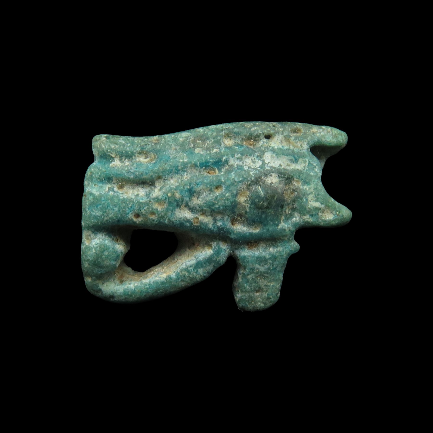 Wedjat Eye of Horus faience amulet